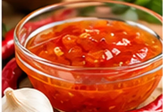 Red Filipino-style sauce with garlic and chilies