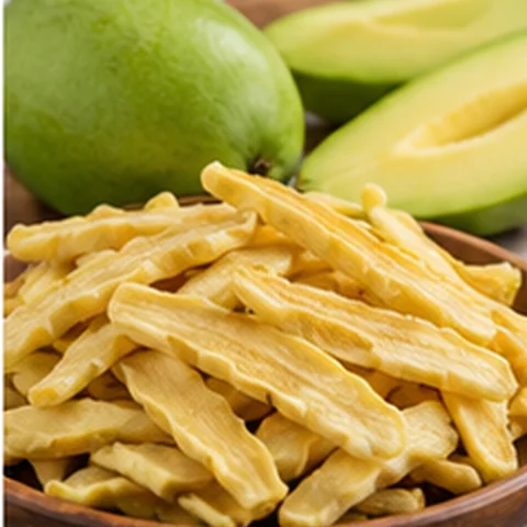 Strips of dried green mango
