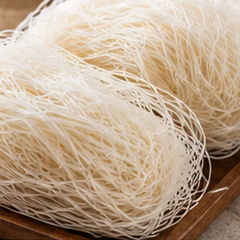 Thin strands of bihon rice noodles